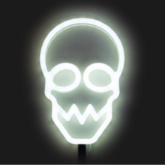 BNIB- Battery Operated- Halloween Skull- 💀 Neon Light YARD STAKE w/ Timer - Picture 2 of 7